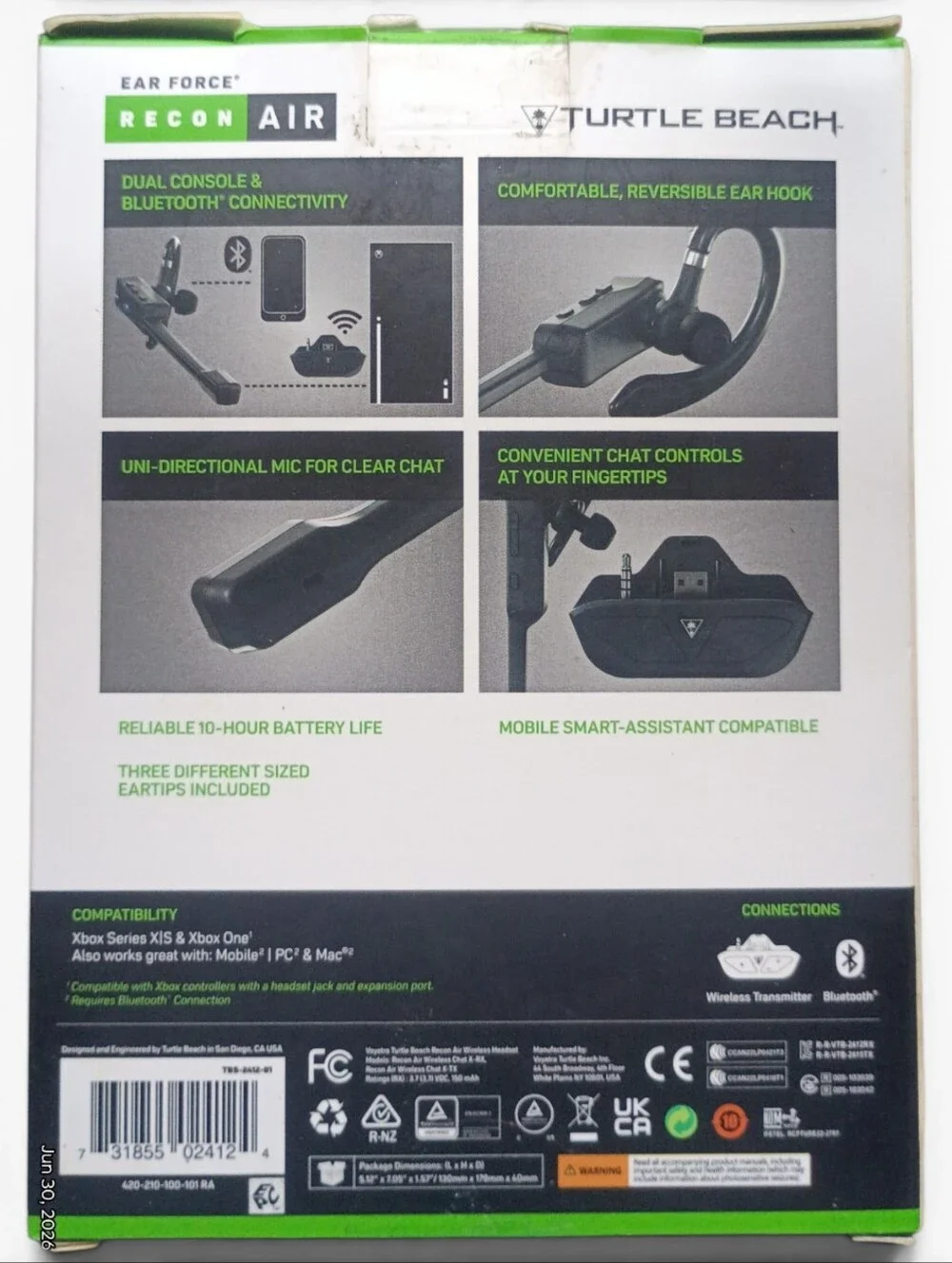 Turtle Beach Recon Air Xbox Wireless Gaming Headset/Mic